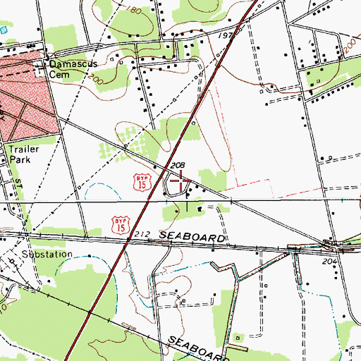 Topographic Map of Belair Estates, SC