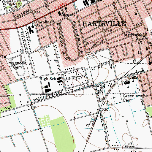 Topographic Map of Glen Acres, SC