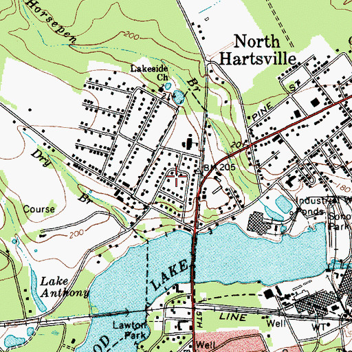 Topographic Map of Hillcrest, SC