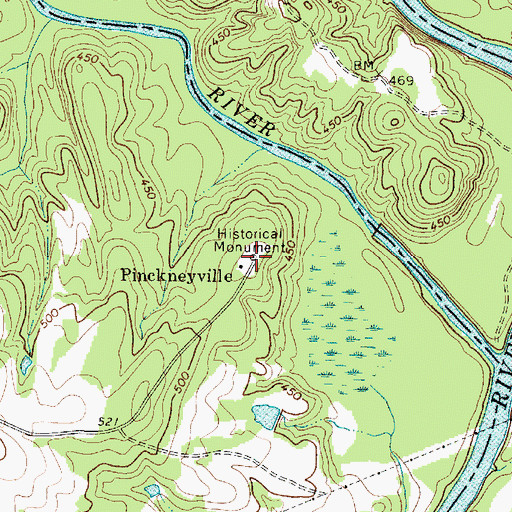 Topographic Map of Pinckneyville Courthouse (historical), SC