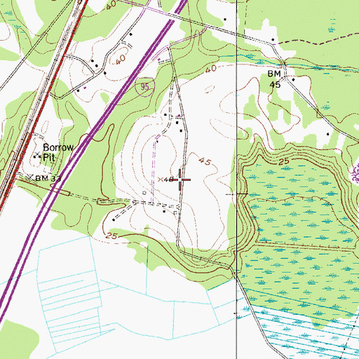 Topographic Map of Burton School (historical), SC