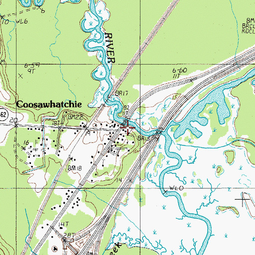Topographic Map of Coosawhatchie School (historical), SC