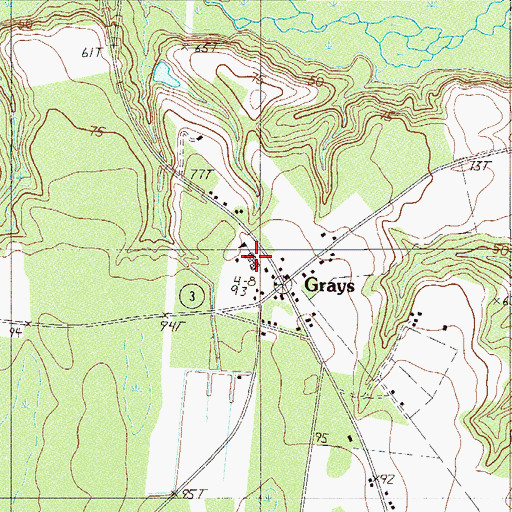 Topographic Map of Grays School, SC