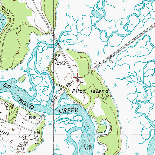 Topographic Map of Knowles, SC