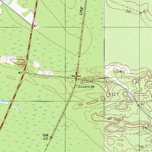 Topographic Map of Myers (historical), SC