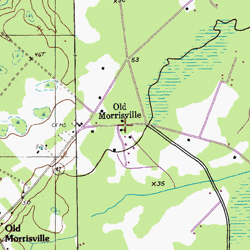 Topographic Map of Beach Swamp Church, SC