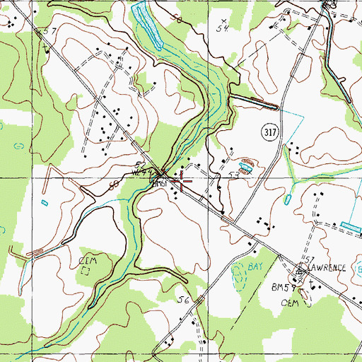 Topographic Map of Bennett School (historical), SC
