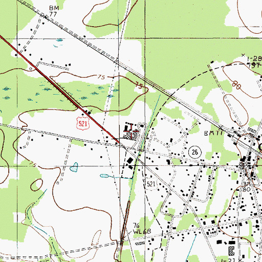 Topographic Map of C E Murray High School, SC