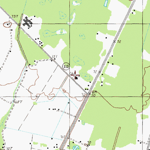 Topographic Map of Cades Cemetery, SC