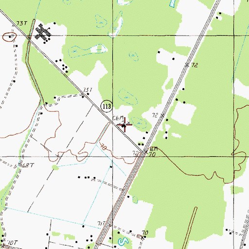 Topographic Map of Cades Pentecoastal Holiness Church, SC