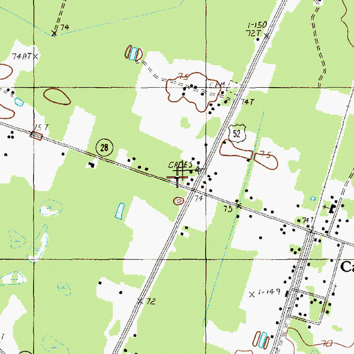 Topographic Map of Cades School (historical), SC