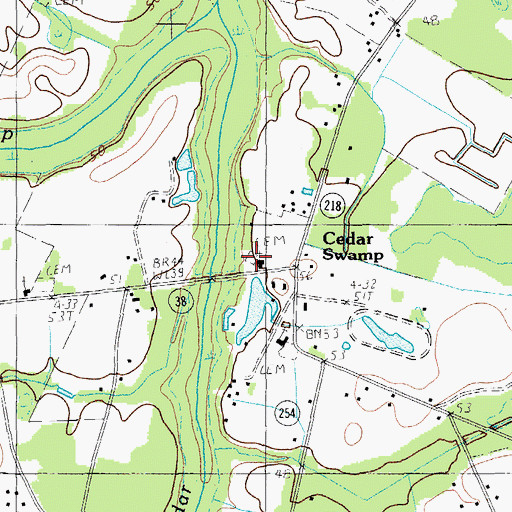 Topographic Map of Cedar Swamp Cemetery, SC