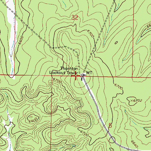 Topographic Map of Thornton Lookout Tower, AZ