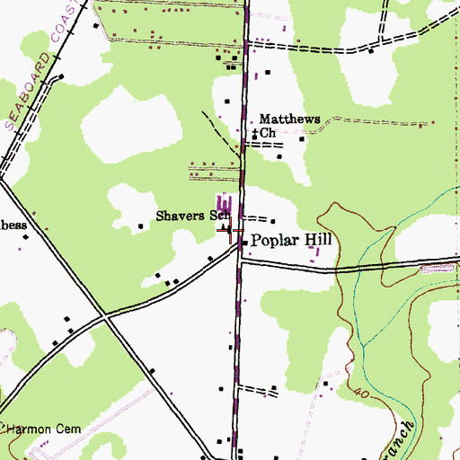 Topographic Map of Chavis Church, SC