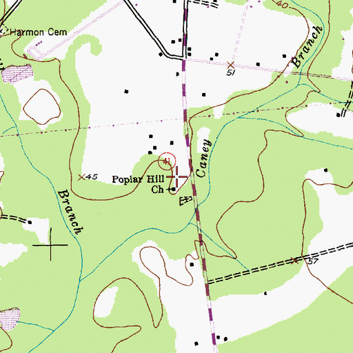 Topographic Map of Chavis School (historical), SC