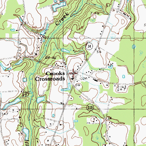 Topographic Map of Ebenezer Cemetery, SC