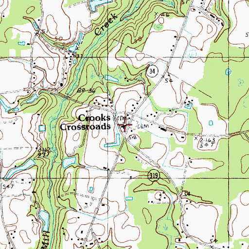 Topographic Map of Ebenezer Methodist Church, SC