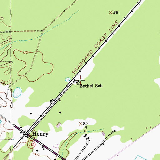 Topographic Map of Henry Church, SC
