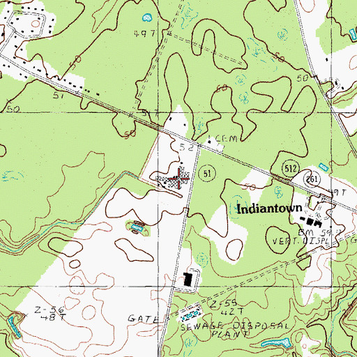 Topographic Map of Indian Town School, SC