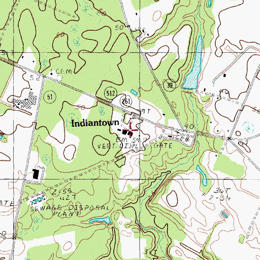 Topographic Map of Indiantown School (historical), SC