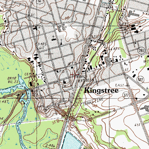 Topographic Map of Kingstree Historic District, SC