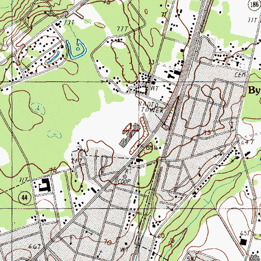 Topographic Map of Kingstree Square Shopping Center, SC