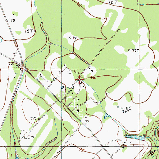 Topographic Map of Long Lands Plantation, SC