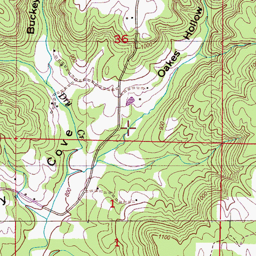 Topographic Map of Oakes Hollow, AL