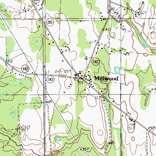 Topographic Map of Millwood Methodist Episcopal Church South, SC