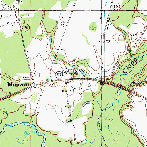 Topographic Map of Mouzon Church, SC