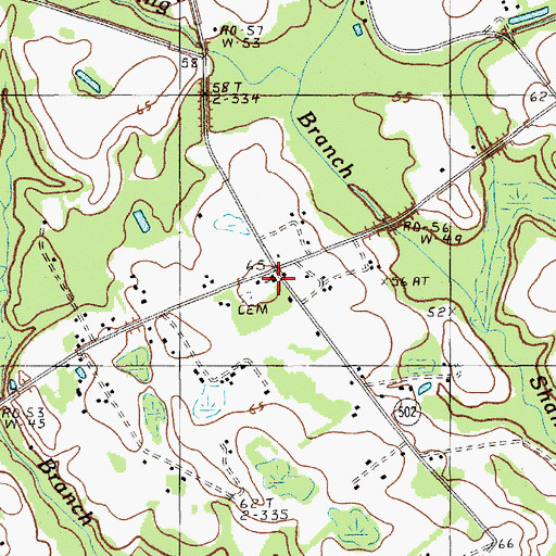 Topographic Map of Oak Grove Church, SC