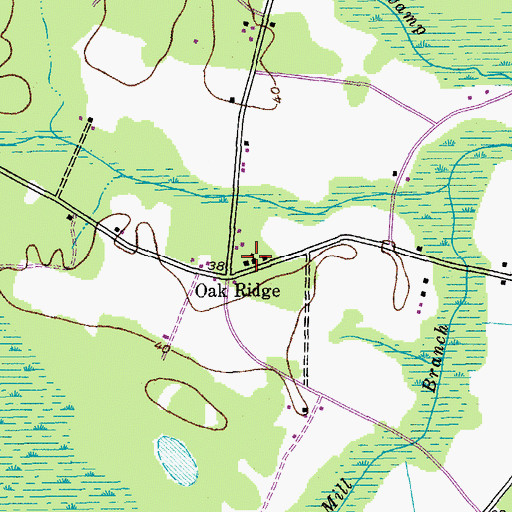 Topographic Map of Oak Ridge Church, SC