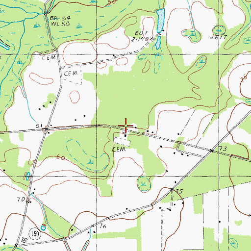 Topographic Map of Rough Branch School (historical), SC