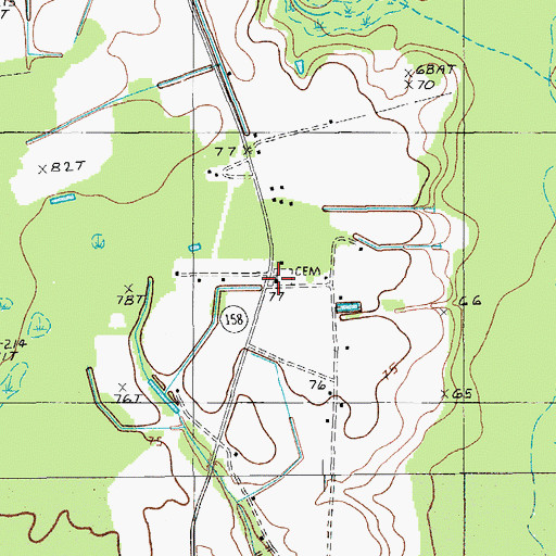 Topographic Map of Saint Johns Church, SC