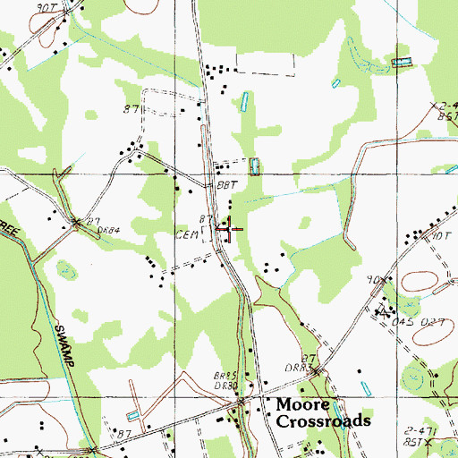 Topographic Map of Saint Johns Church, SC
