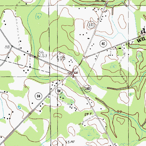 Topographic Map of Saint Johns Crossroads, SC