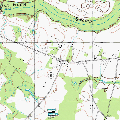 Topographic Map of Saint Michael Church, SC