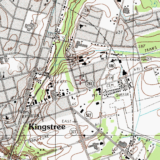 Topographic Map of Siloam Baptist Church, SC