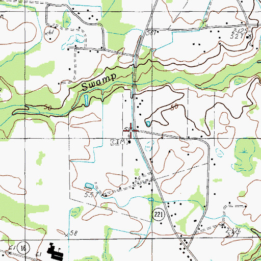 Topographic Map of Ward School (historical), SC