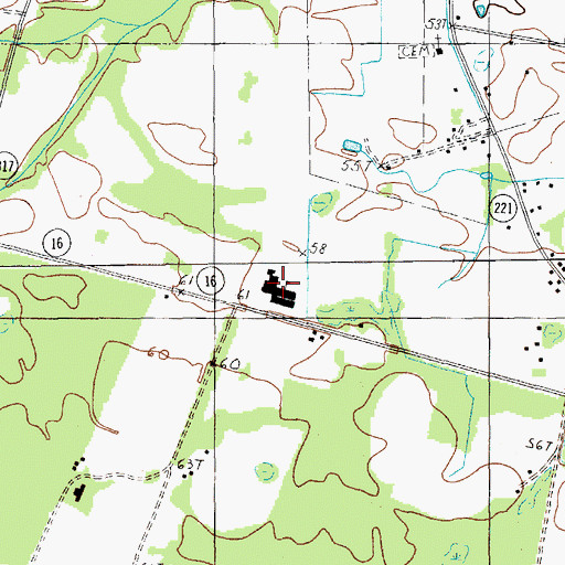 Topographic Map of Williamsburg-Blakely Elementary/Middle School, SC