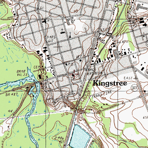 Topographic Map of Williamsburg County Courthouse, SC