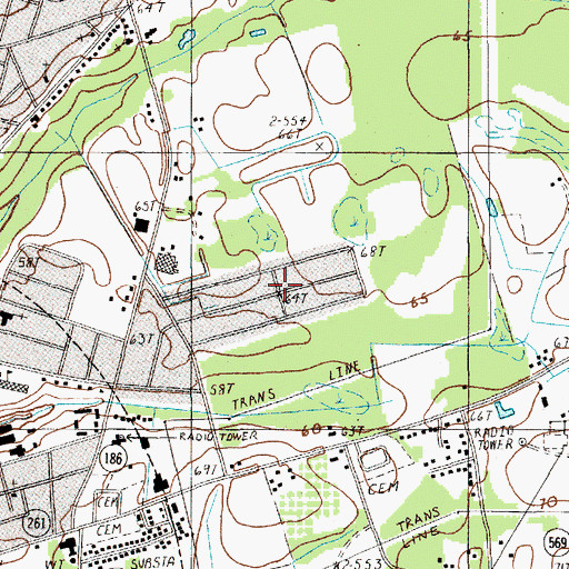 Topographic Map of Woodland Acres, SC