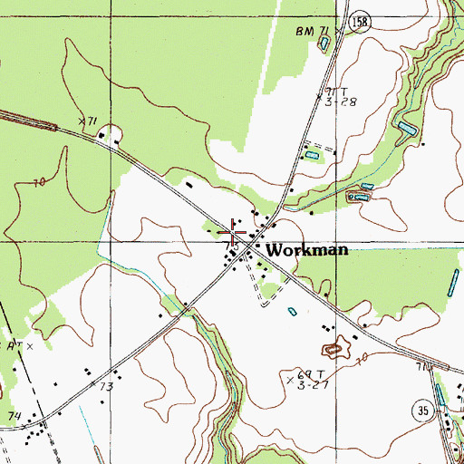 Topographic Map of Workman Methodist Episcopal Church South (historical), SC