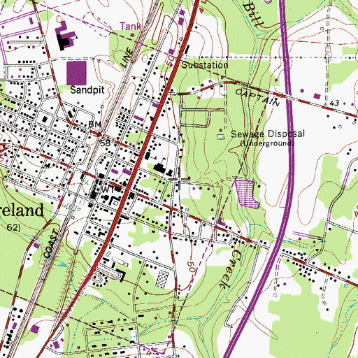 Topographic Map of Ridgeland Town Hall, SC
