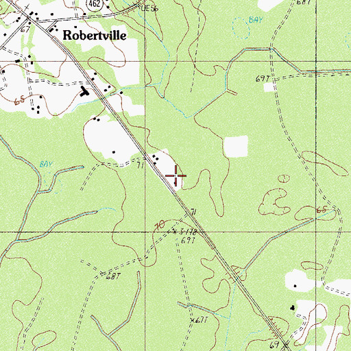 Topographic Map of Robertsville Baptist Church, SC