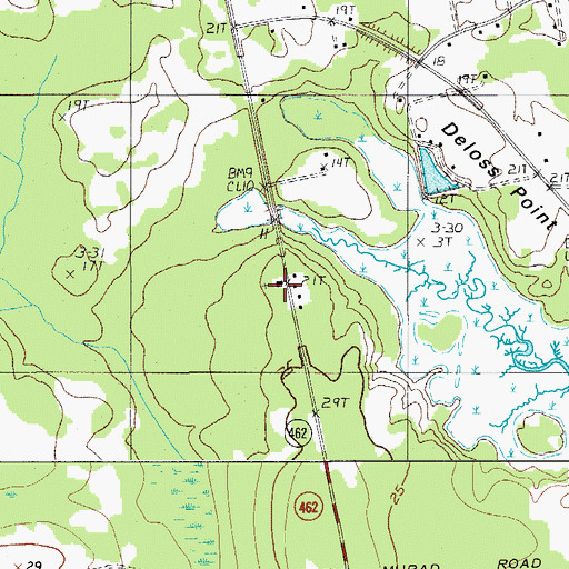 Topographic Map of Sandy Hill School (historical), SC