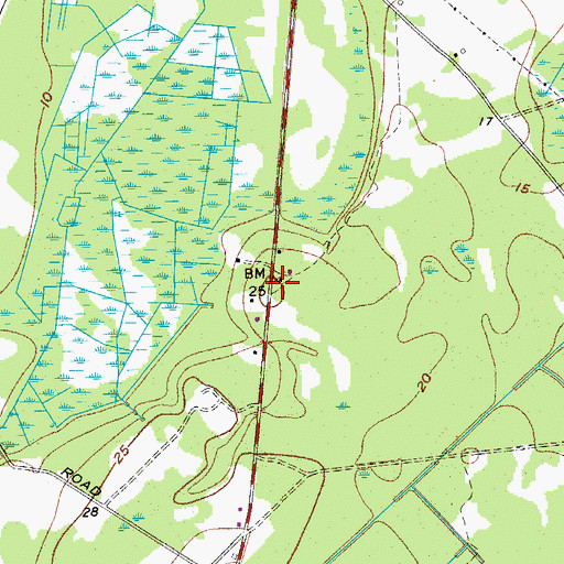 Topographic Map of Sandy Hill School (historical), SC