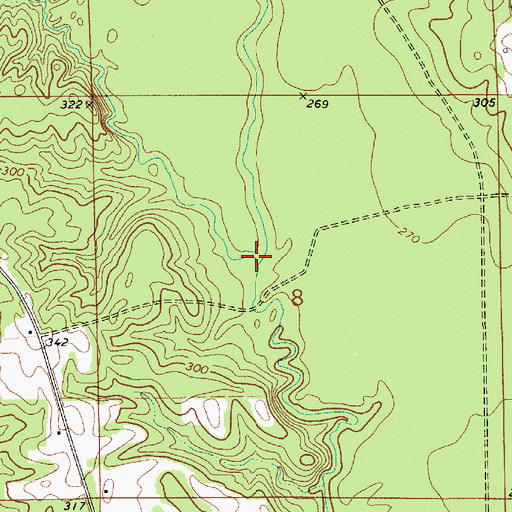 Topographic Map of Oaklog Creek, AL
