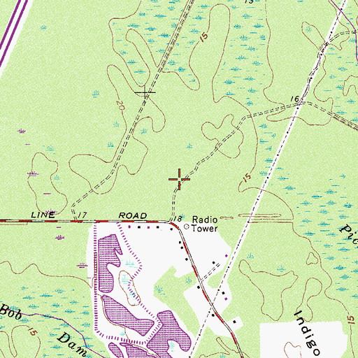 Topographic Map of Hardeeville Elementary School, SC