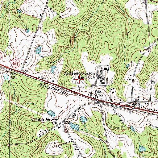 Topographic Map of Andrew Jackson Middle School, SC
